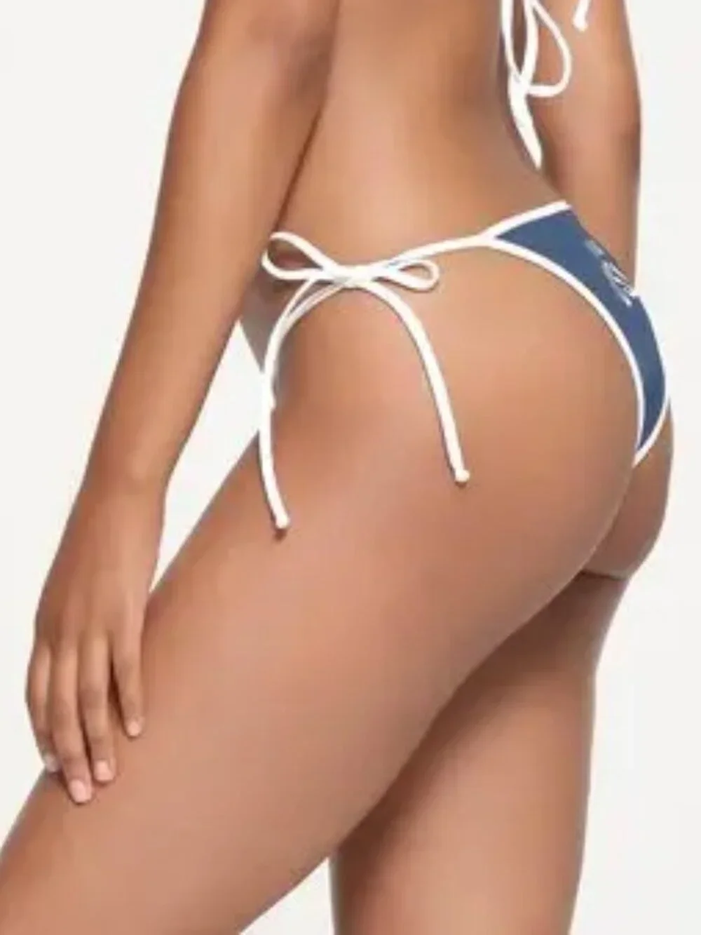 SKIMS for Team USA Signature Swim Dipped Tie Bikini Bottom, Navy, S